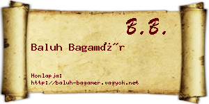 Baluh Bagamér névjegykártya